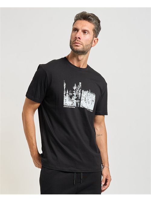 Men's Armani Exchange crew neck T-shirt with print ARMANI EXCHANGE | XM001461-AF10358MC305
